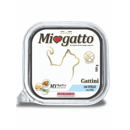 Morando Miogatto Gattini вологий корм для кошенят з телятиною 100г*32шт