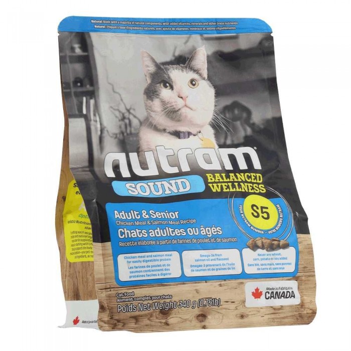 NUTRAM S5 SOUND BW сухий корм для котів похилого віку з куркою та лососем 0,34 кг