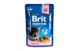 Brit Premium Cat Pouch вологий корм для кошенят з білою рибою 100г*24шт