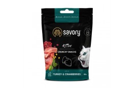 Savory хрустящие лакомства для котят с индейкой и клюквой 50 г