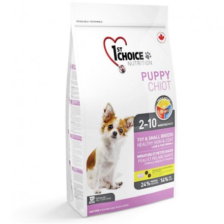 1st Choice Puppy Toy & Small Lamb & Fish сухой корм для щенков малых и мини пород с ягненком и рыбой 2,72 кг