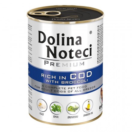 Dolina Noteci Premium влажный корм для собак с треской и брокколи 400 г