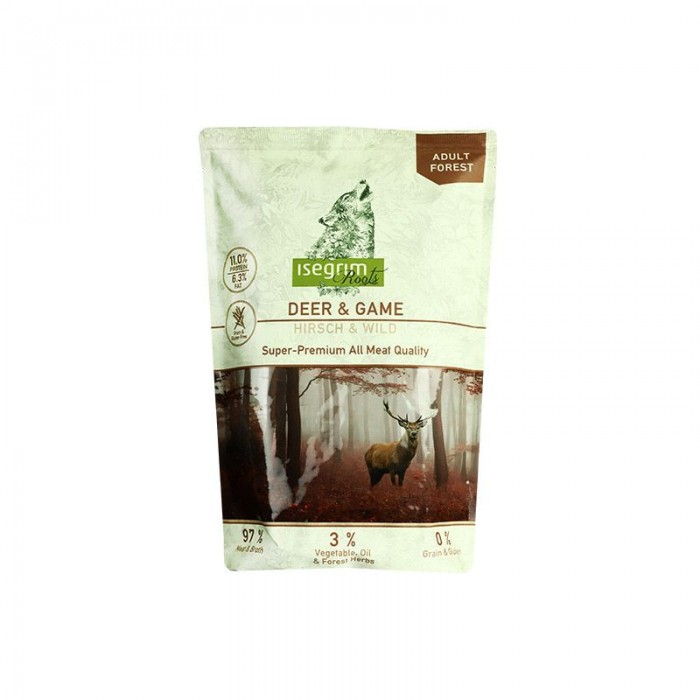 ISEGRIM Pouch Roots Deer & Game Оленина та дичина з коренем петрушки та сафлоровою олією 410г