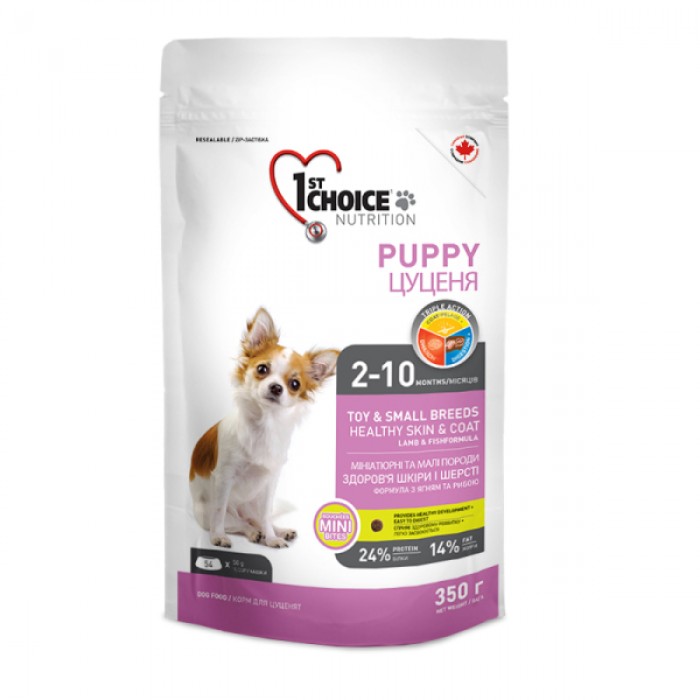 1st Choice Puppy Toy & Small Lamb & Fish сухой корм для щенков малых и мини пород с ягненком и рыбой 350г