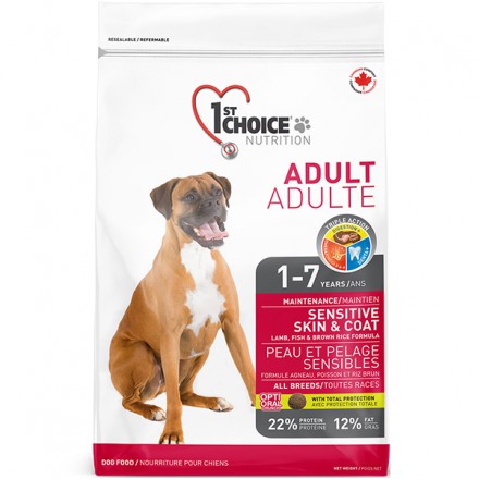 1st Choice Adult Sensitive Lamb & Fish сухий корм для собак з ягням та рибою 15 кг
