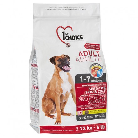 1st Choice Adult Sensitive Lamb & Fish сухий корм для собак з ягням та рибою 2,72 кг