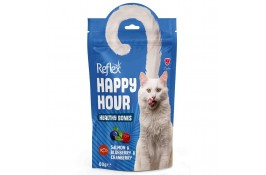 Reflex Happy Hour лакомство для котов с лососем, черникой и клюквой, здоровые кости 60г