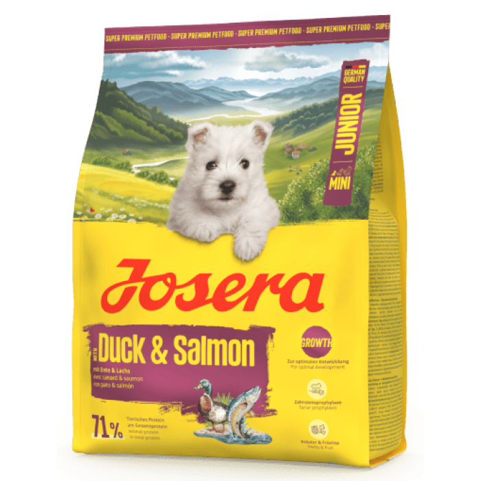 Mini Junior Duck & Salmon сухий корм для цуценят малих порід з качкою та лососем 0,9 кг