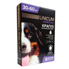 Unicum COMPLEX капли от блох, клещей и гельминтов на холке для собак 30-60 кг