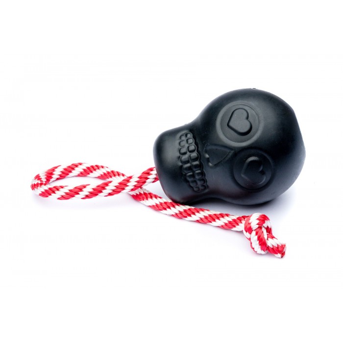 Игрушка SodaPup Magnum Skull Reward Toy – Black (Магнум Скулл Ревард Той Блек) «Череп на веревке», черный L