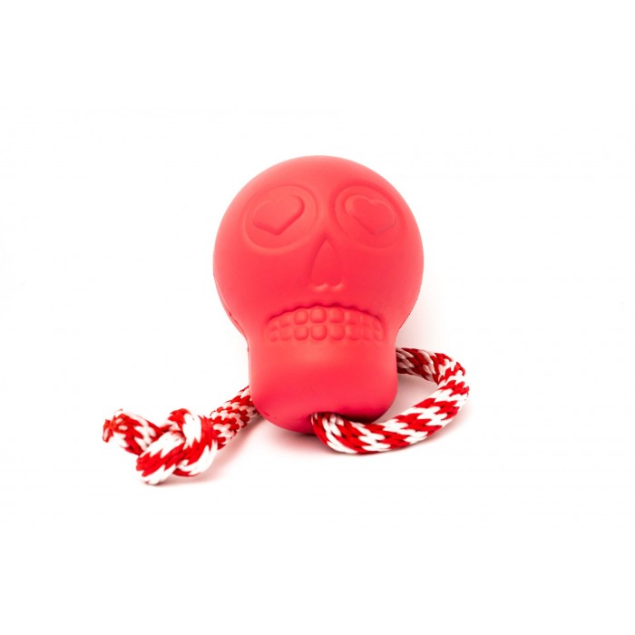 Игрушка SodaPup Skull Reward Toy – Pink (Скулл Ревард Той Пинк) «Череп на веревке», розовый L