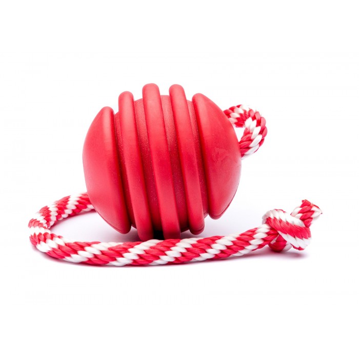 Игрушка SodaPup Stars and Stripes Ultra-Durable Reward Toy – Red (Старс-энд-Стрипс Ультра Дюрабл Ревард Той Ред) «Мяч на веревке», красный