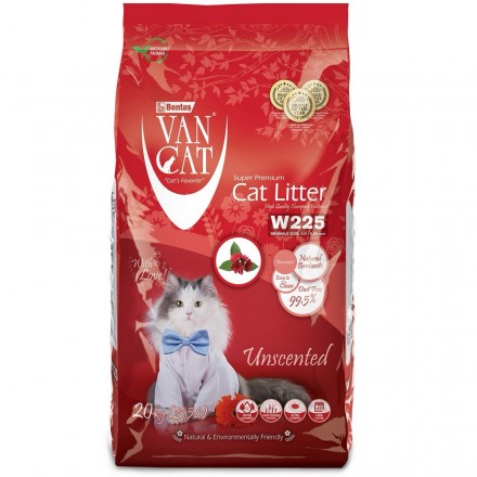 VanCat Unscented бентонітовий наповнювач для котів без аромату 20 кг