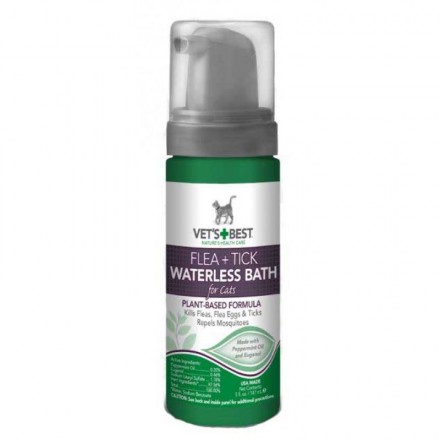 VET`S BEST Flea & Tick Waterless Bath for Cats моющая пена от блох, клещей и москитов 147 мл