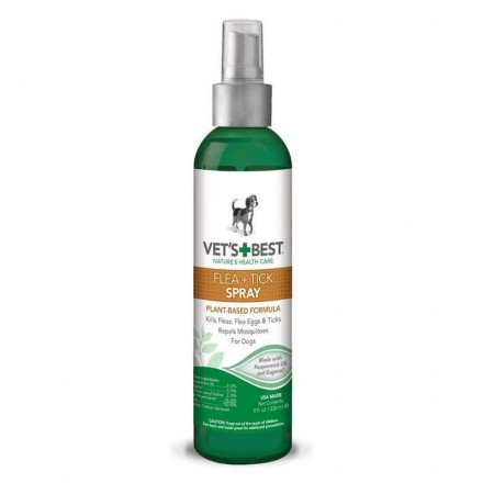 VET`S BEST Natural Flea & Tick Spray спрей для собак от блох, клещей и москитов 236 мл