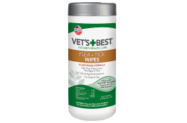 VET`S BEST Flea & Tick Wipes вологі серветки від бліх та кліщів для собак та котів 50 шт