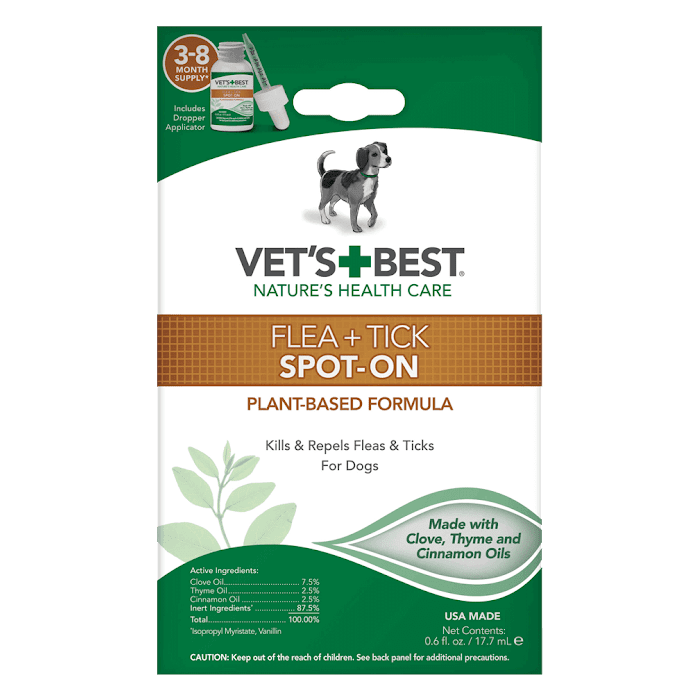 VET`S BEST Flea&Tick Spot On капли от блох и клещей для собак 17,7 мл