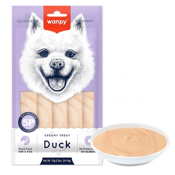 Wanpy Creamy Lickable Treat Duck кремовое лакомство с уткой для собак 5х14г