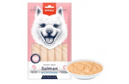 Wanpy Creamy Lickable Treat Salmon & Chicken кремовое лакомство с лососем и курицей для собак 5х14г