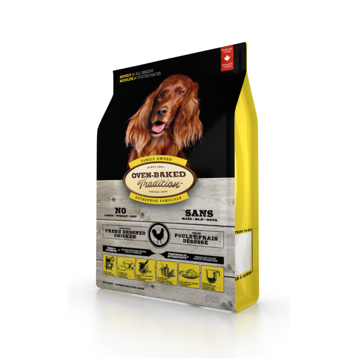 Oven-Baked Tradition повністю збалансований сухий корм для собак зі свіжого м’яса курятини 11,34кг.