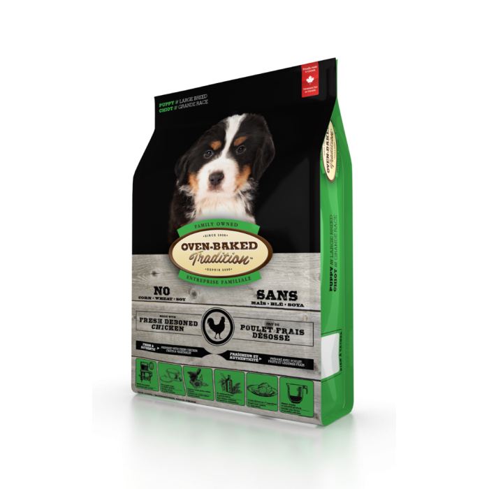 Oven-Baked Tradition повністю збалансований сухий корм для цуценят великих порід зі свіжого м’яса курятини 11,34кг