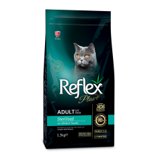 Рефлекс Плюс Полноценный сухой корм для стерилизованных кошек с курицей 1.5кг